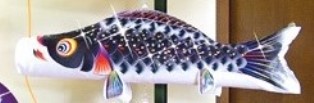 徳永こいのぼり 室内飾り 星歌スパンコール 単品 黒鯉 80cm [koi-1555]