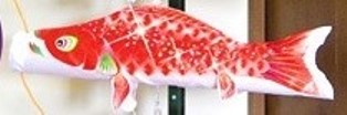 徳永こいのぼり 室内飾り 星歌友禅 単品 赤鯉 70cm [koi-1562]